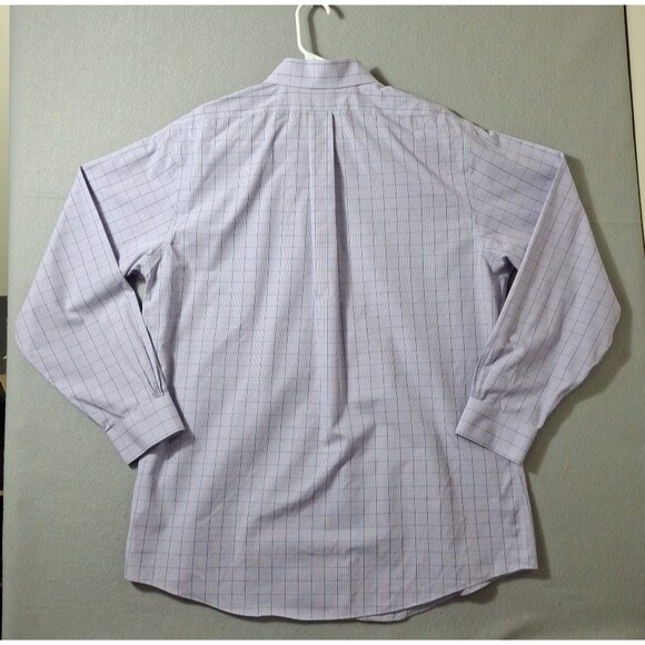 Brooks Brothers Dress Shirt Mens 17 34/35 Regent Fit Purple Graph Plaid - Picture 4 of 6